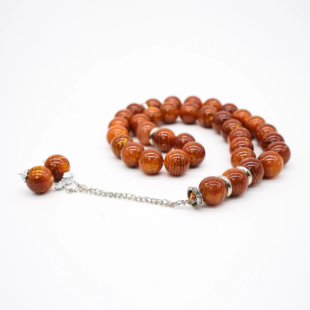 XL Acrylic Prayer Tasbeeh 35 Beads Light Brown - almanaar Islamic Store