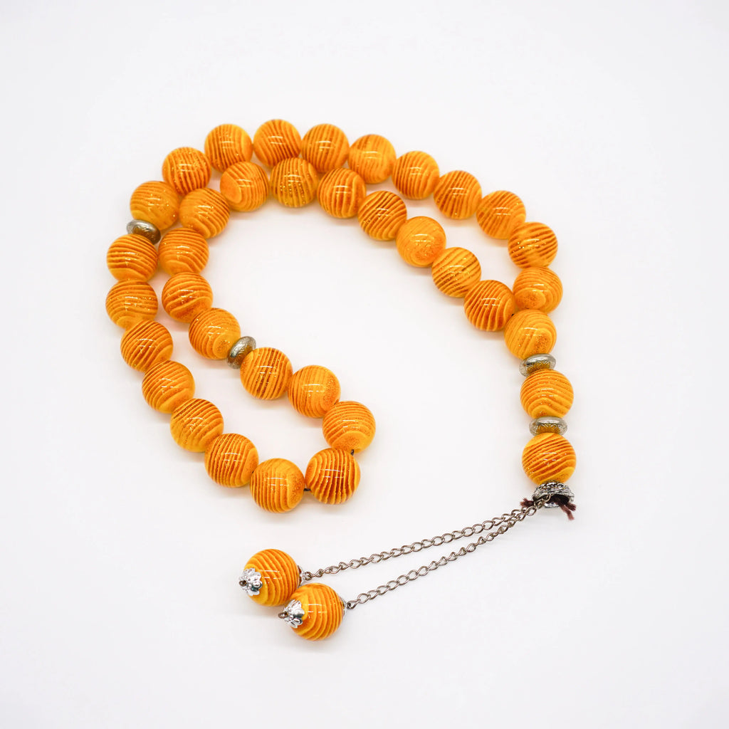 XL Acrylic Prayer Tasbeeh 35 Beads Melon Yellow - almanaar Islamic Store