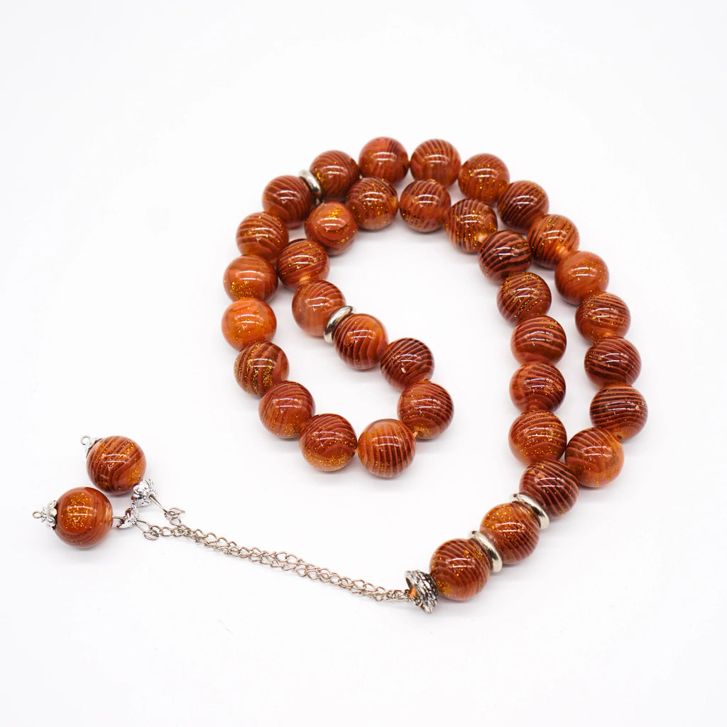 XL Acrylic Prayer Tasbeeh 35 Beads Light Brown - almanaar Islamic Store