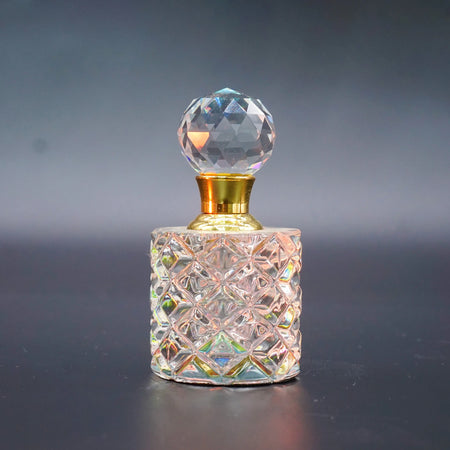 Crystal Refillable Perfume Bottle with Colourful Base - almanaar Islamic Store