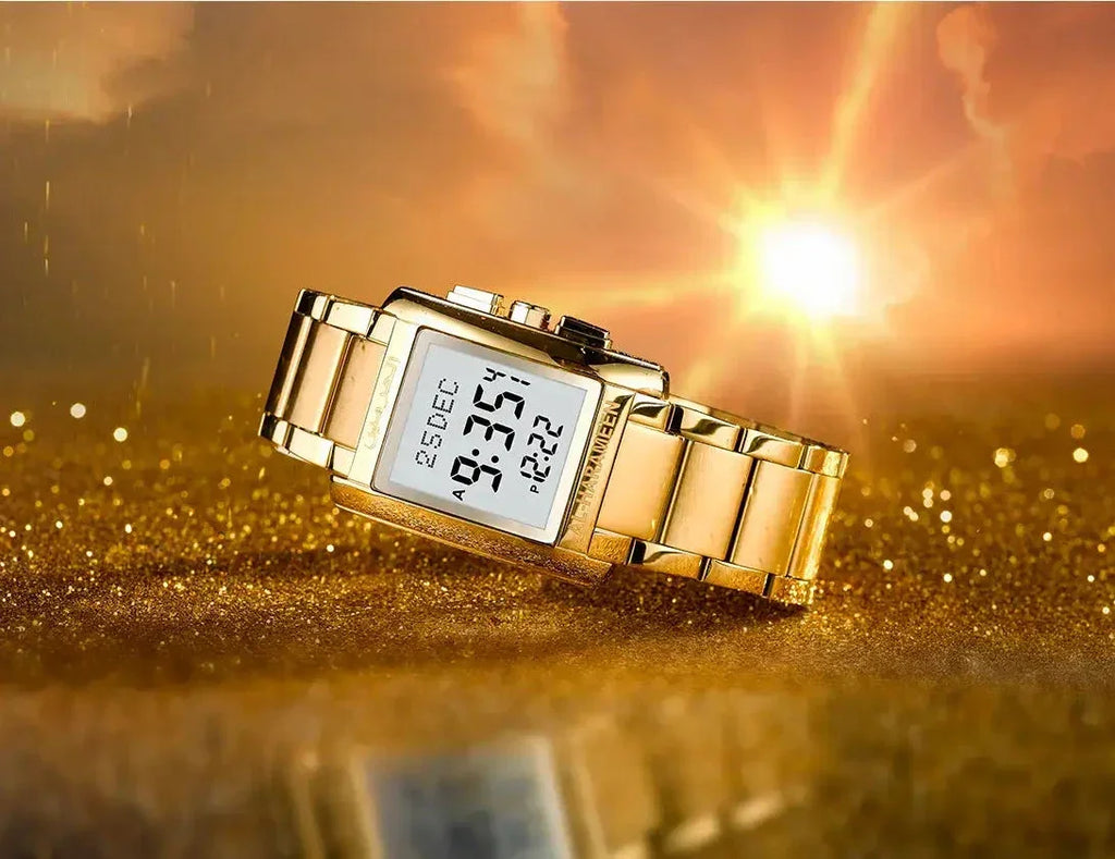 Al Harameen Azan Watch for Men – Model HA-6208FGW - almanaar Islamic Store