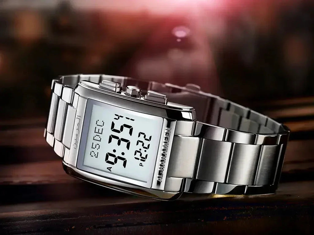 Al Harameen Azan Watch for Men – Model HA-6208FSW - almanaar Islamic Store