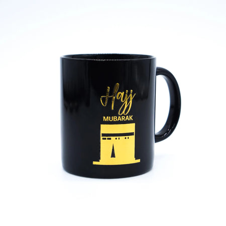 Hajj Mubarak Black Ceramic Mug – 350ml | Elegant Islamic Gift Cup - almanaar Islamic Store