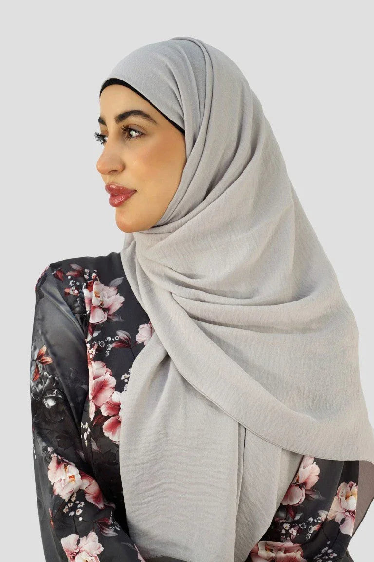 Premium Chiffon Hijab – Light Grey - almanaar Islamic Store