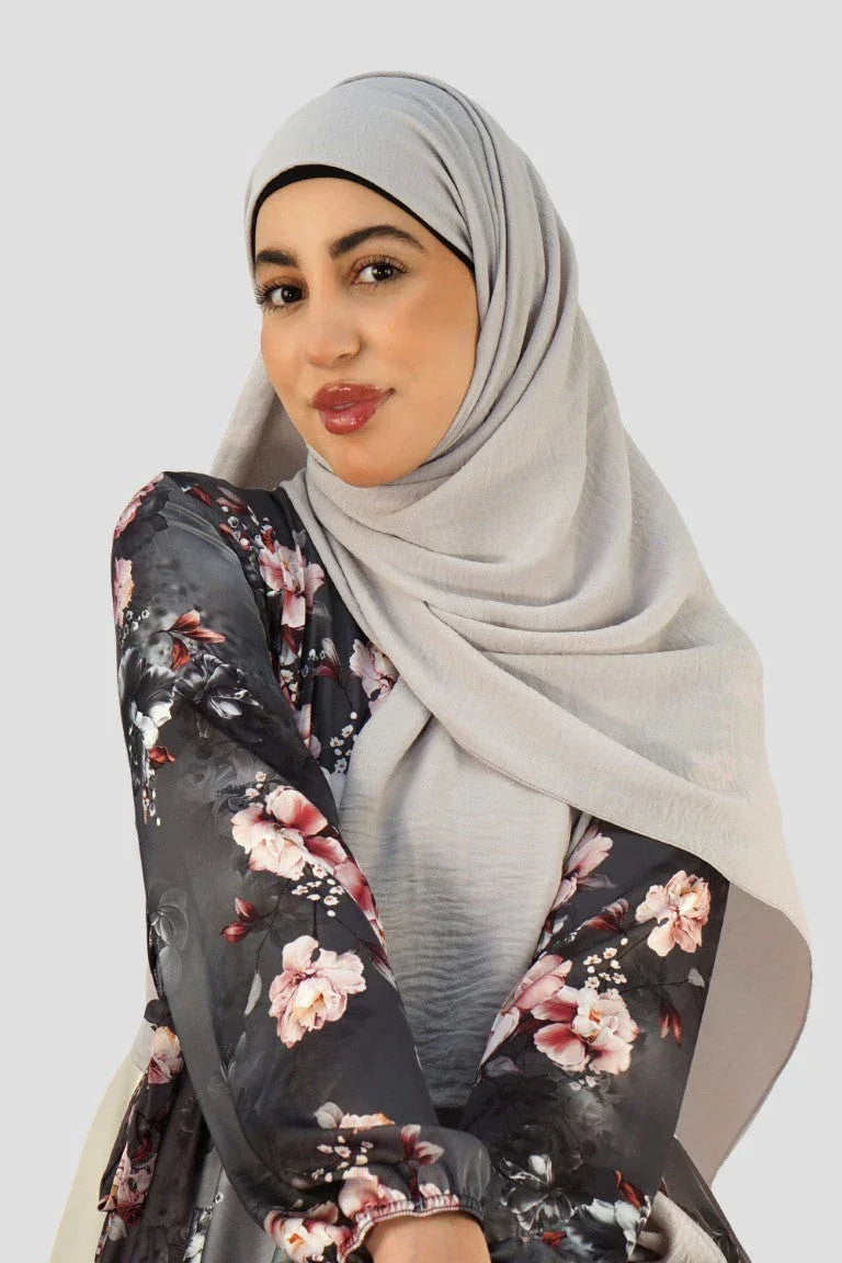 Premium Chiffon Hijab – Light Grey - almanaar Islamic Store