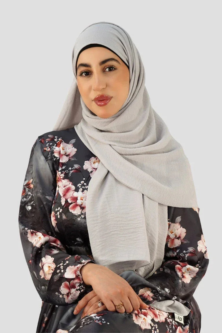 Premium Chiffon Hijab – Light Grey - almanaar Islamic Store