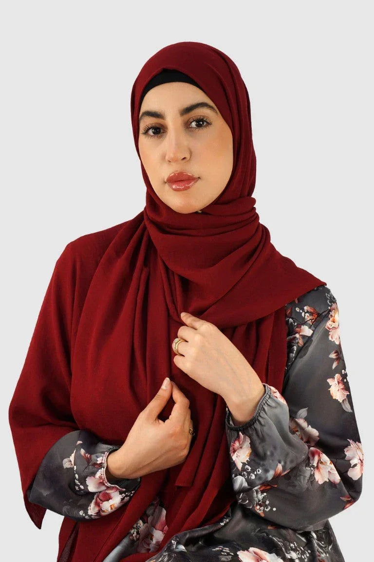 Premium Chiffon Hijab – Maroon - almanaar Islamic Store
