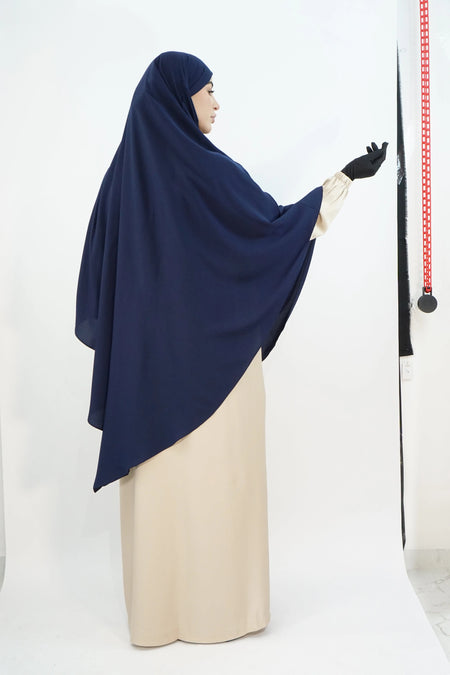 Hurrem Turkish Khimar with Niqab – Modina Silk Navy almanaar Islamic Store