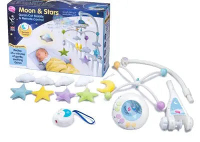 Moon & Stars Quran Cot Mobile with Light Projection Desi Doll