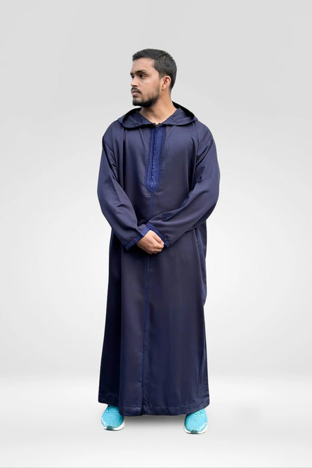 Moroccan Malifa Winter Thobe Navy Blue Malifa