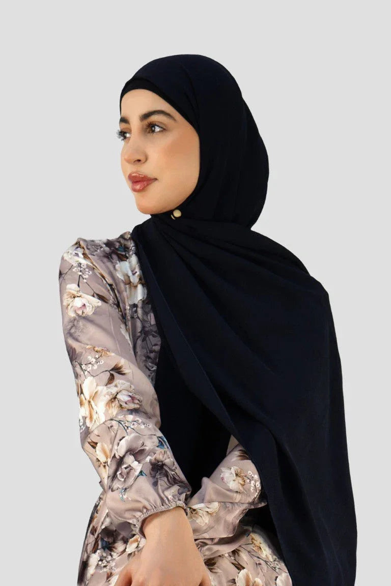 Premium Chiffon Hijab – Navy - almanaar Islamic Store