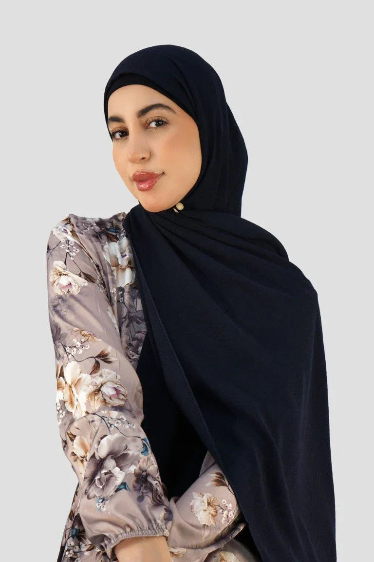 Premium Chiffon Hijab – Navy - almanaar Islamic Store