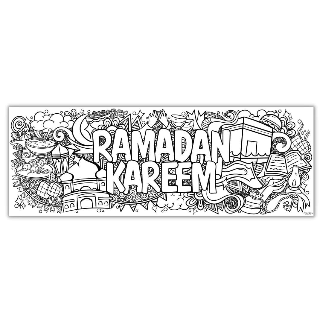 Ramadan Kareem Giant Colouring Poster Banner  (1.4m) - almanaar Islamic Store