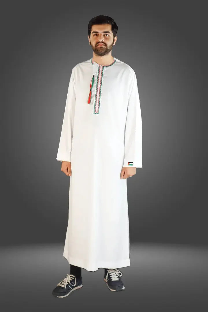 Palestine Inspired Emirati Tassel Thobe - almanaar Islamic Store