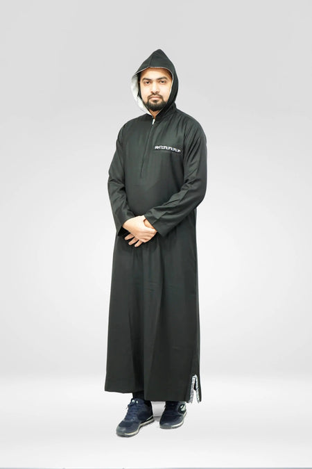 Palestinian Men’s Classic Hooded Thobe With Zip almanaar