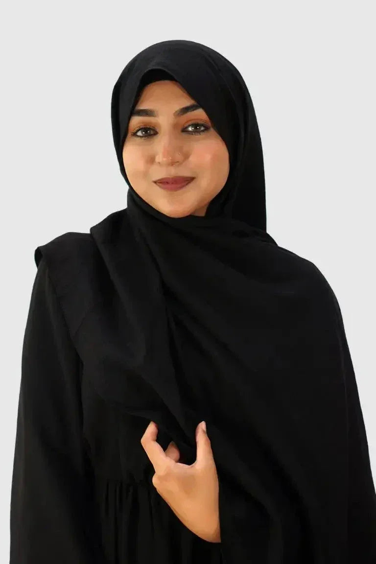 Blend Cotton Hijab – Black - almanaar Islamic Store