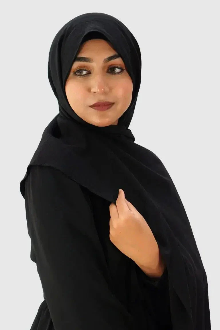 Blend Cotton Hijab – Black - almanaar Islamic Store