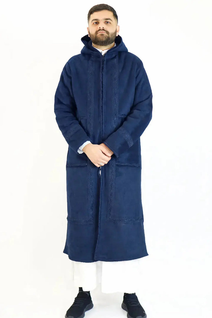 ジャケット・アウター ficce uomo archive Long coat knit hoodie Moroccan Farwa Fur Long Coat Black – Luxurious & Stylish Outerwear