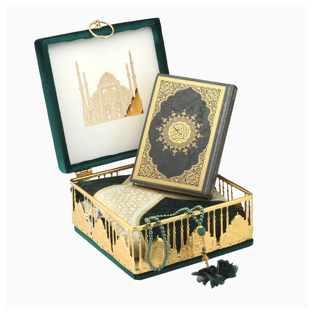 Luxury Quran Gift Set with Traditional Velvet Box - almanaar Islamic Store