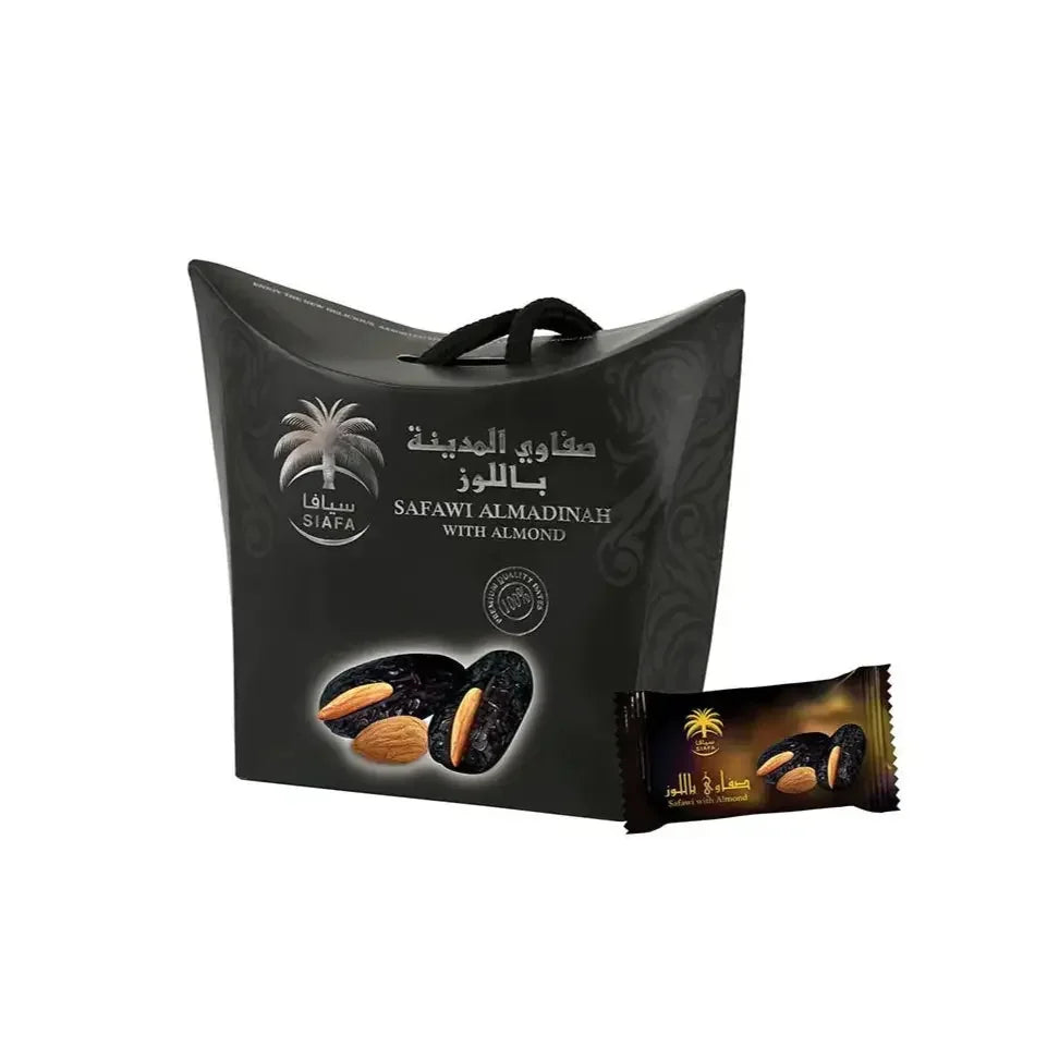 Premium Safawi Dates with Almonds – From Al Madinah Al Munawarah - almanaar Islamic Store