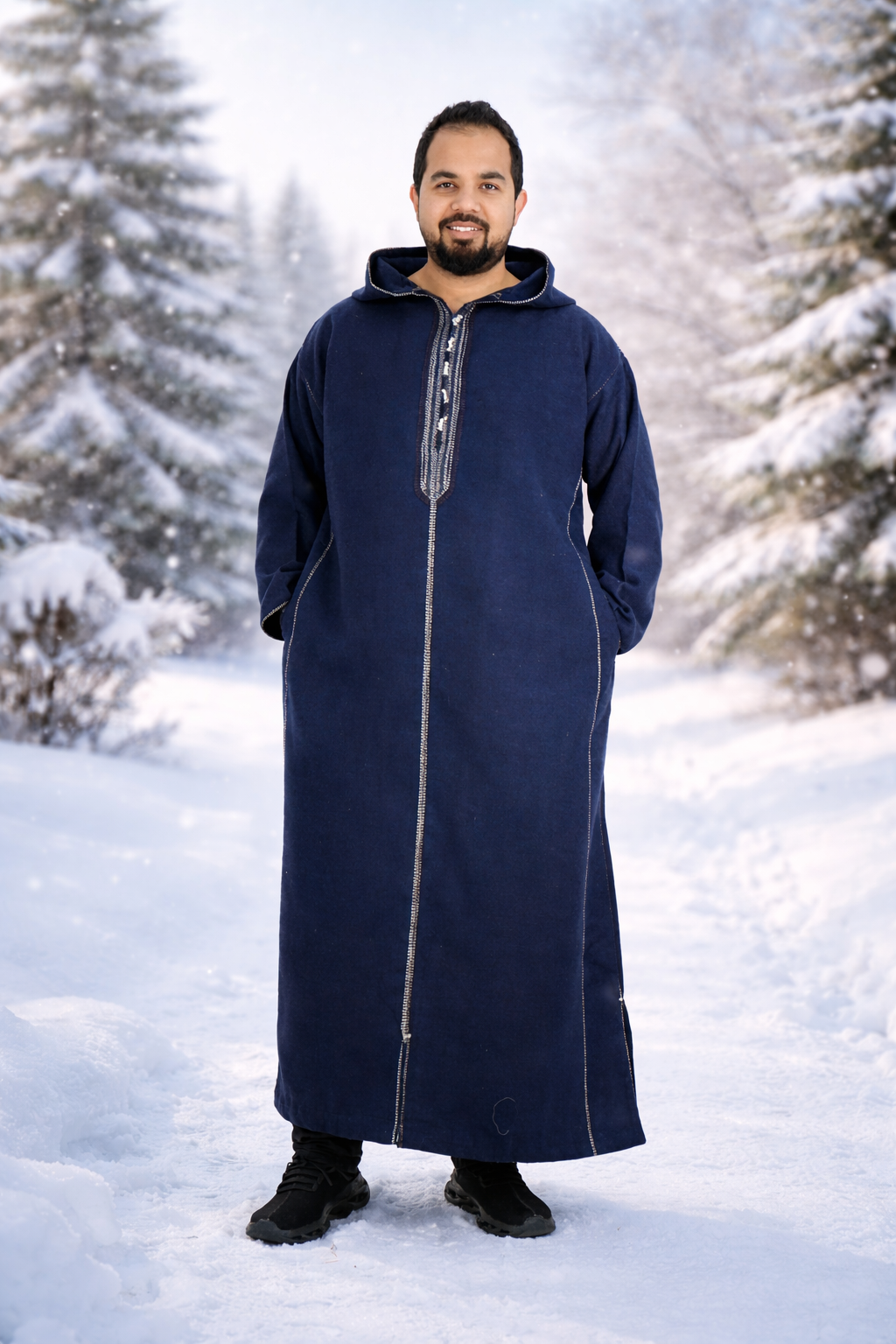 Premium Moroccan Double-Face Winter Thobe with Hood