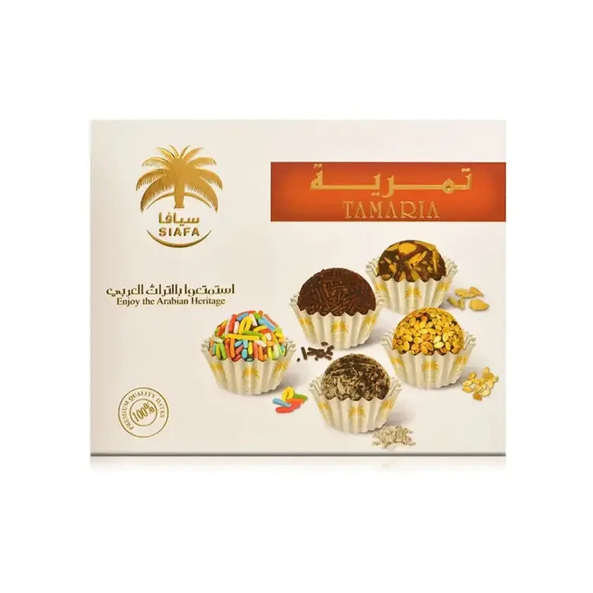 Siafa Tamaria Assorted Date Delights – 300g (Product of Saudi Arabia) - almanaar Islamic Store
