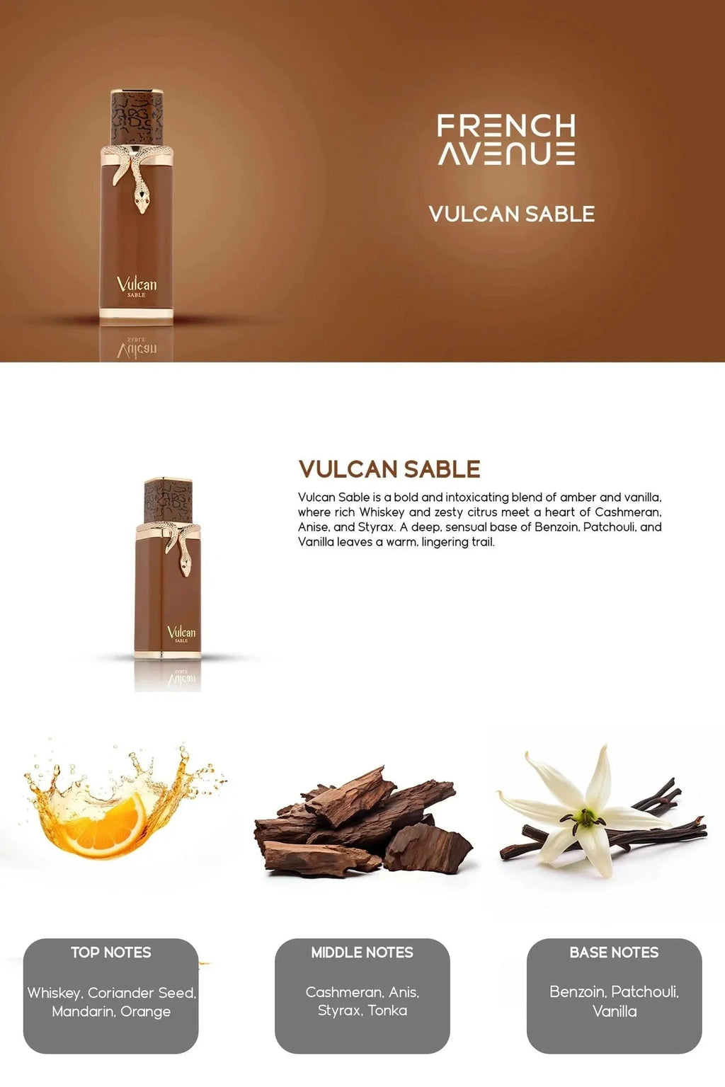 Vulcan Sable Perfume 100ml by French Avenue - almanaar Islamic Store