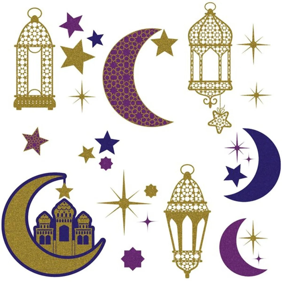 Ramadan/Eid Window Decorations SET of 2PCS - almanaar Islamic Store