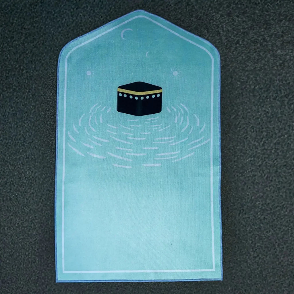 Islamic Prayer Mat – Kaaba Design with Non-Slip Base - almanaar Islamic Store