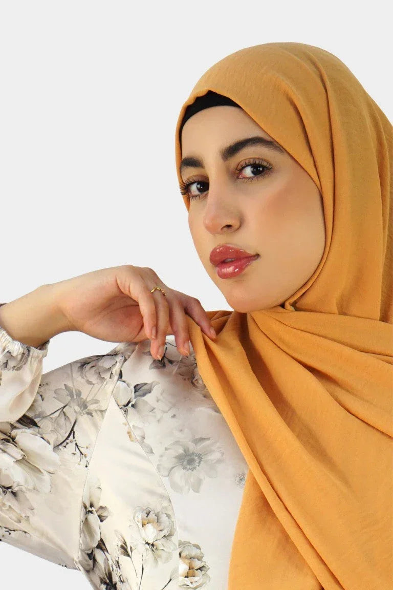 Premium Chiffon Hijab – Marigold - almanaar Islamic Store