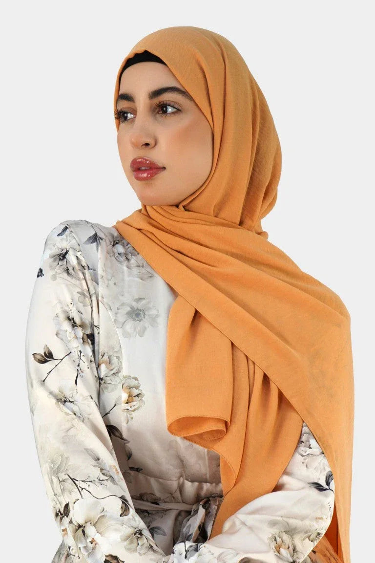 Premium Chiffon Hijab – Marigold - almanaar Islamic Store
