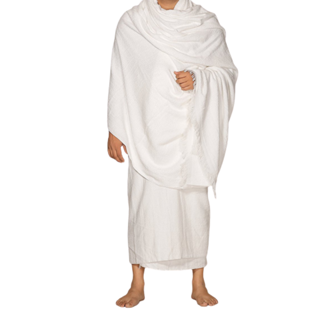 Adult Ihram Terry Towel 2pcs Set 100% Cotton Standard Size-almanaar Islamic Store