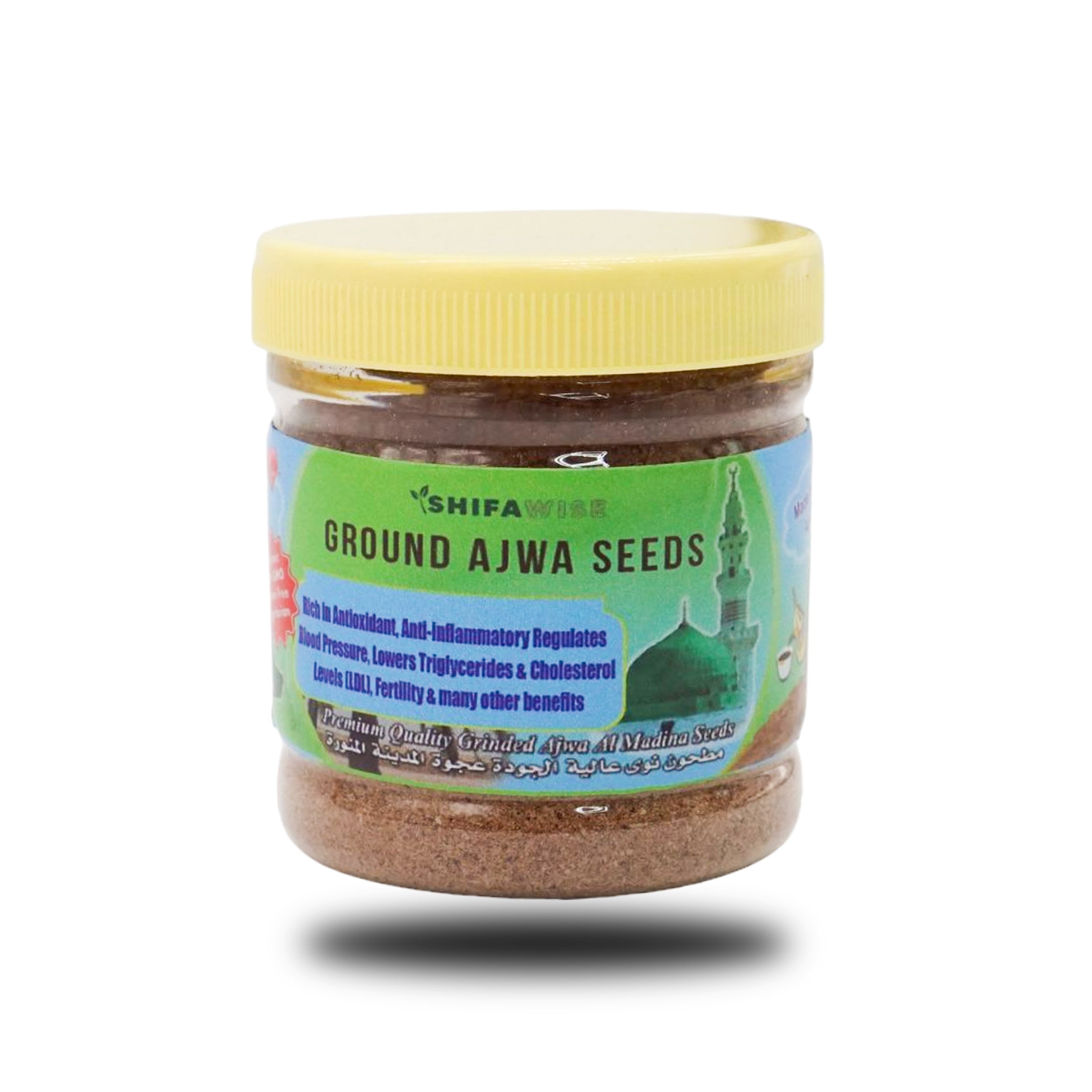 Shifa Wise Ajwa Seeds Powder From Madinah Al Munawarah 100g Jar - almanaar Islamic Store