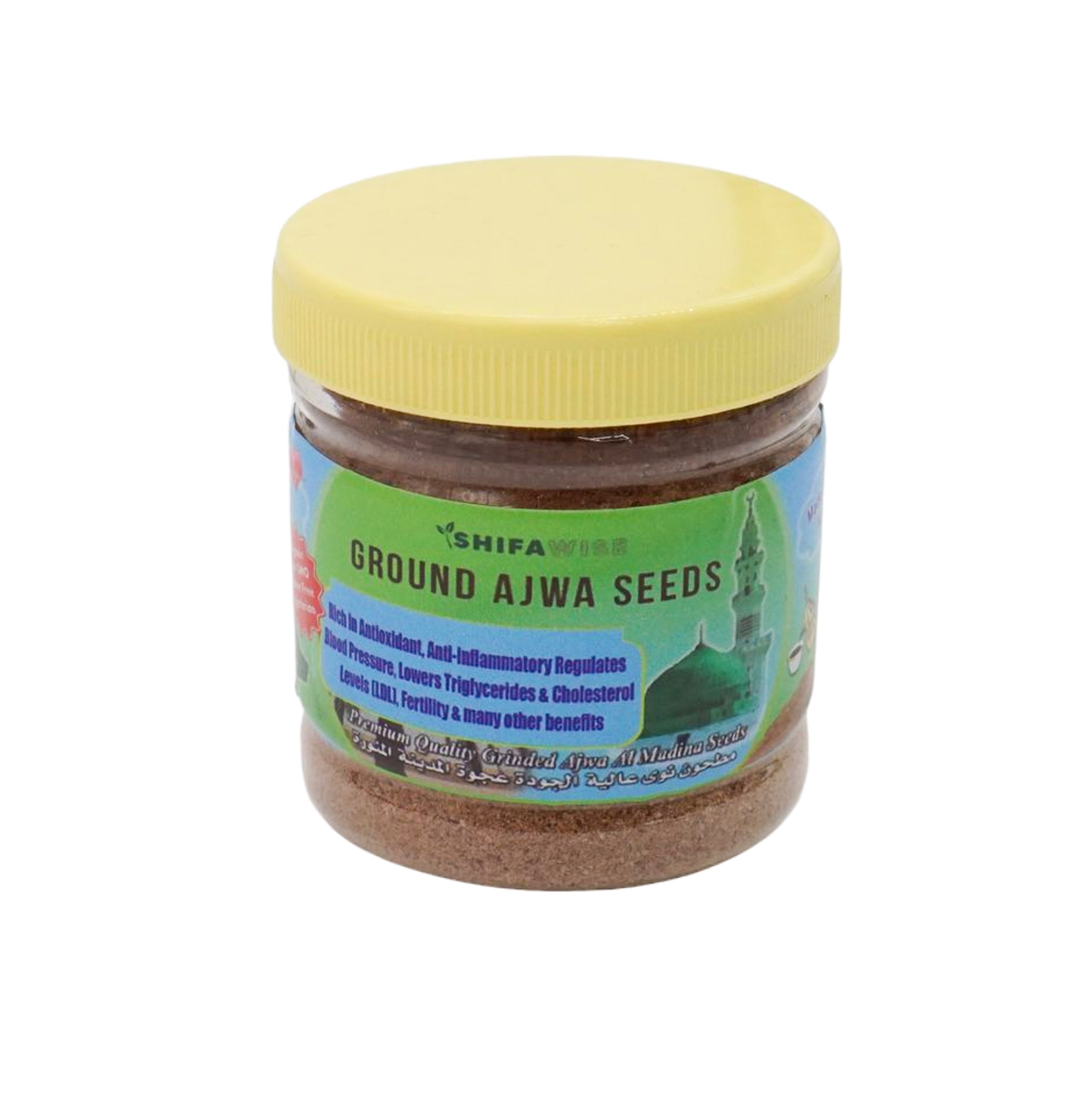 Shifa Wise Ajwa Seeds Powder From Madinah Al Munawarah 100g Jar - almanaar Islamic Store