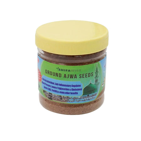 Shifa Wise Ajwa Seeds Powder From Madinah Al Munawarah 100g Jar - almanaar Islamic Store