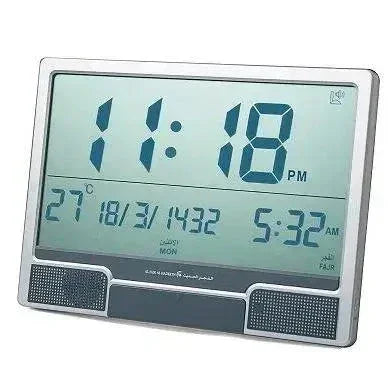 Alfajr Al-Hadeeth Original Big Digital Azan Wall Clock With Alarm LCD Screen AL203 - almanaar Islamic Store