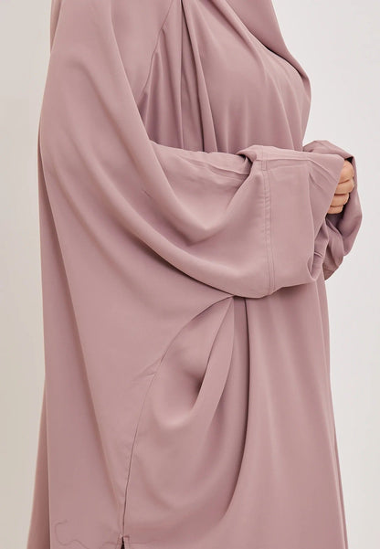 Antique Pink Premium Two Piece Medina Silk Jilbab Set-almanaar Islamic Store
