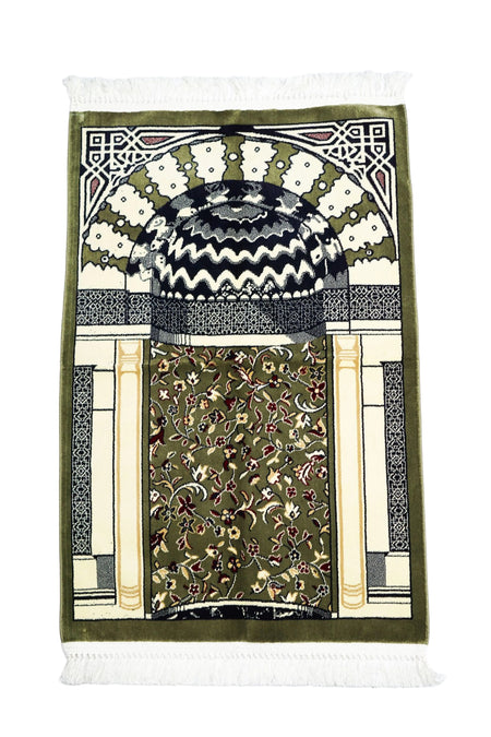 High-Quality Luxury Al Rawda Design Turkish Prayer Mat - almanaar Islamic Store