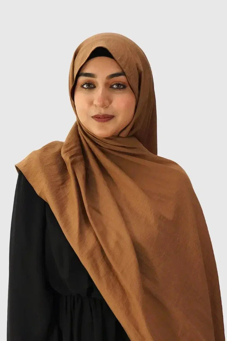 Blend Cotton Hijab – Khadi Brown - almanaar Islamic Store