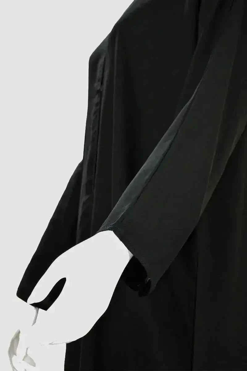 Abaya With Belt Burgundy Leafed Flared