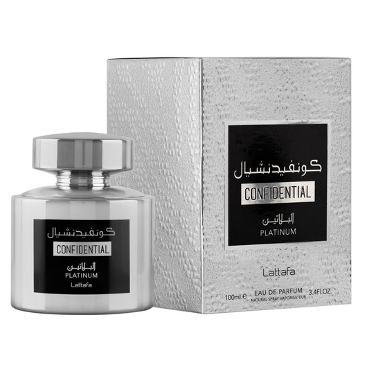 Confidential Platinum Eau de Parfum 100ml Lattafa-almanaar Islamic Store