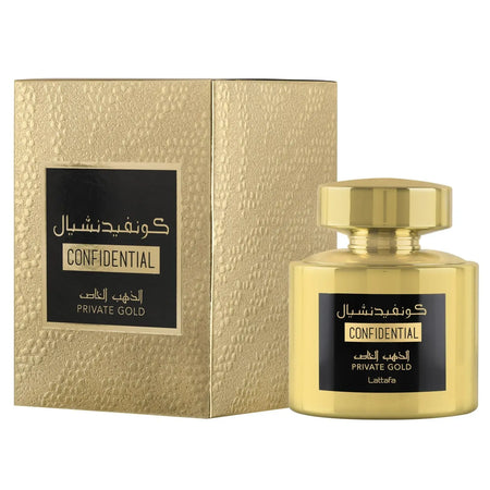 Confidential Private Gold Eau de Parfum 100ml Lattafa-almanaar Islamic Store