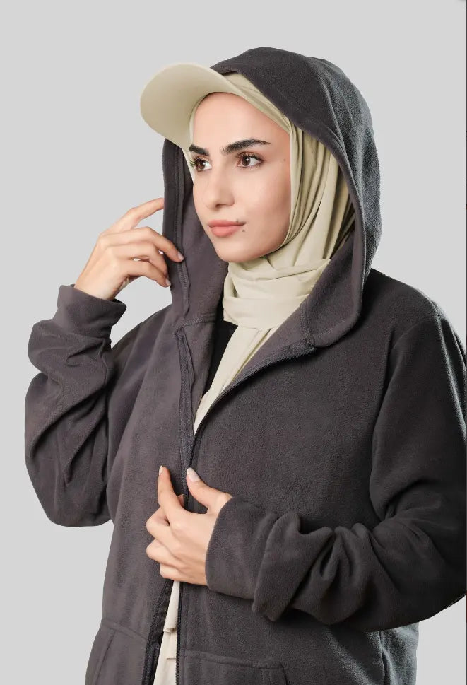 Ready-to-Wear Hijab with Cap Cream in Premium Sandy Fabric almanaar Islamic Store