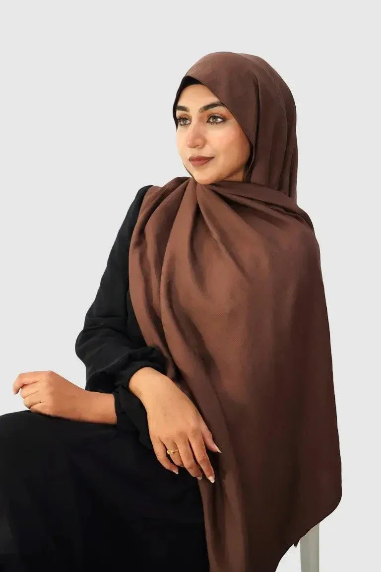 Blend Cotton Hijab – Dark Brown - almanaar Islamic Store