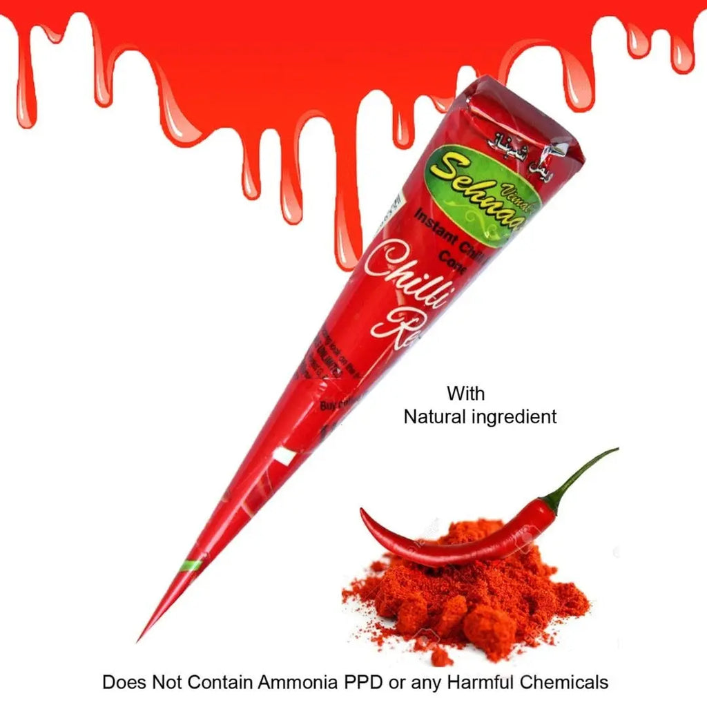 Chilli Red Henna Paste Instant Cone-almanaar Islamic Store