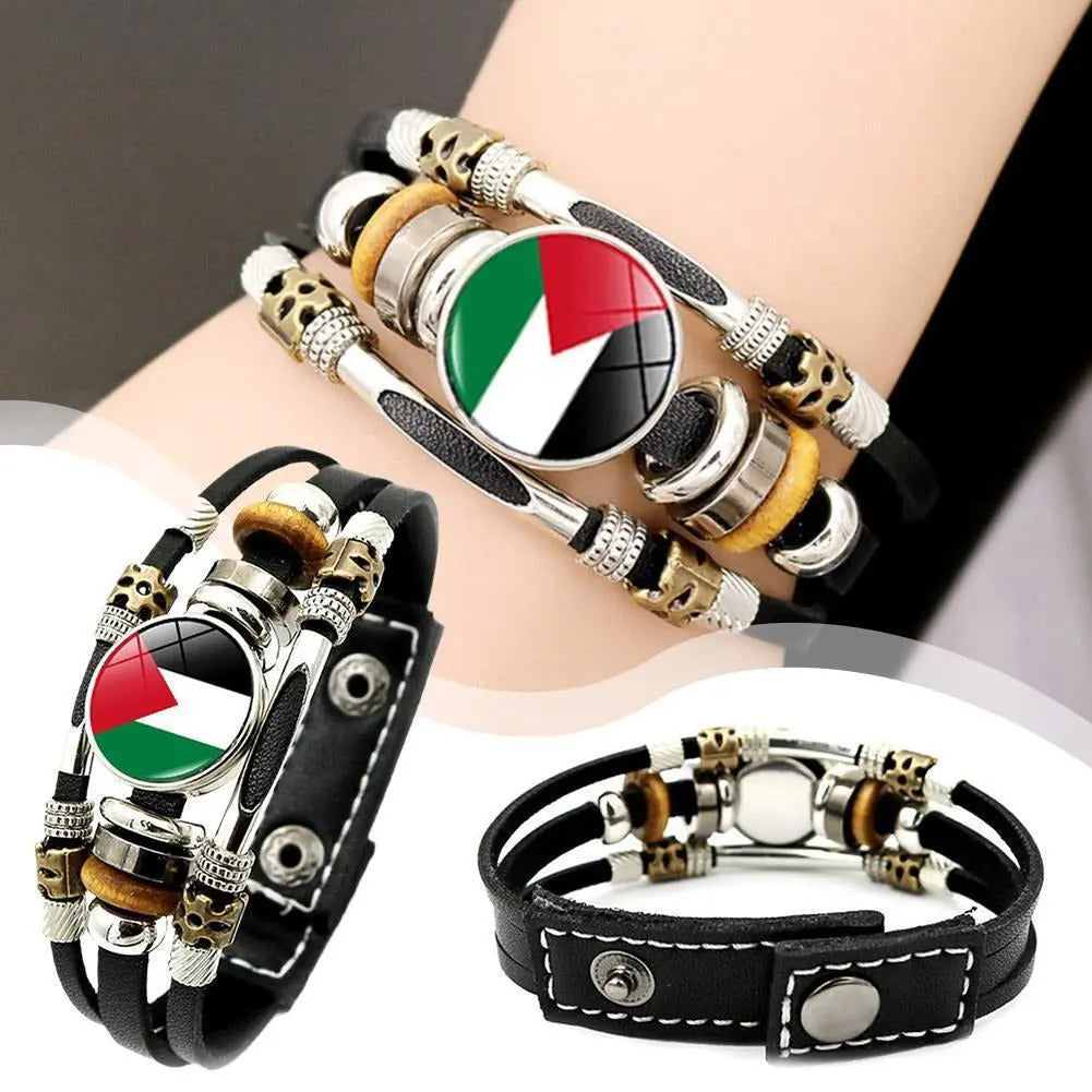 Palestinian Flag Braided Bracelet - almanaar Islamic Store