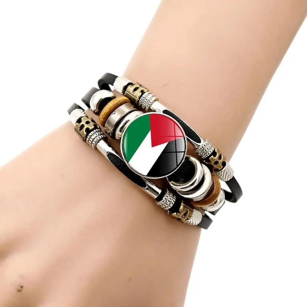 Palestinian Flag Braided Bracelet - almanaar Islamic Store