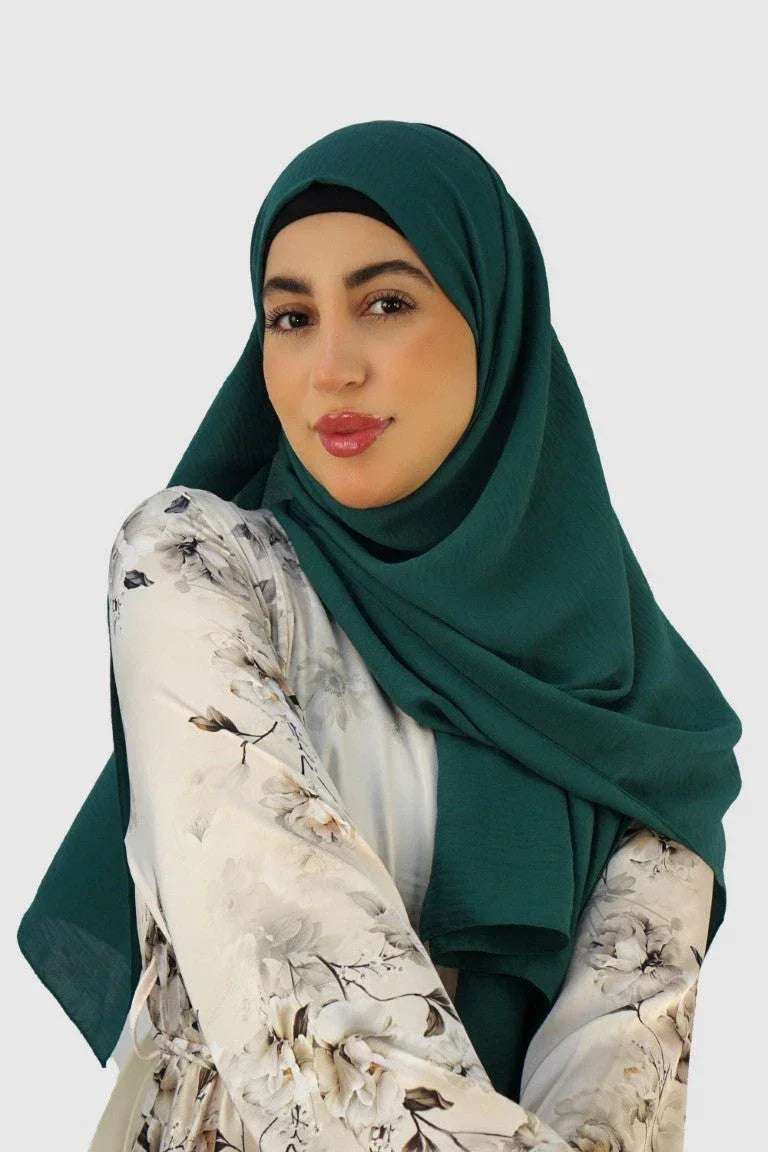Premium Chiffon Hijab – Bottle Green - almanaar Islamic Store
