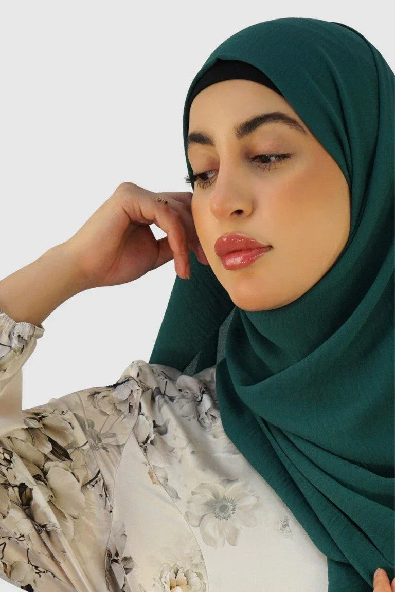 Premium Chiffon Hijab – Bottle Green - almanaar Islamic Store