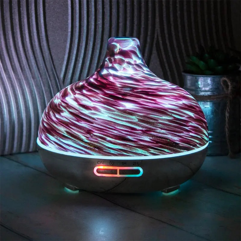 Humidifier With Bluetooth Speaker Marble Black Gold Effect-almanaar Islamic Store